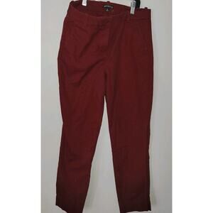 J. Crew Mercantile Pants 8 Burgundy Effortless Slim Crop Chino Stretch